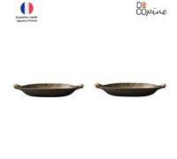 Lot de 2 plats décoratifs dorés - 27,5×15×4,5 cm