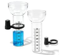 Lot de 2 pluviomètres en verre, 35 mm, verre de rechange avec support et échelle transparente, pluviomètre résistant au gel, précipitations, verre doseur en verre, compteur d'eau de pluie pour jardin