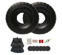 Lot de 2 pneus 4.10/3.50-4 avec chambre à air,10" pneu de brouette et 4.10-4 3.50-4 chambre à air avec valve droite TR-13 pour chariot de jardin,tondeuse à gazon,diable,brouette,chariot
