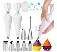 Lot de 2 Poches à Douille Premium Écolo - 7 Douilles en Inox - Poche à Douille en Coton 40 cm Réutilisable