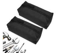 Lot de 2 Pochettes à Fermeture éClair en Toile, 30cm de Large, Sac à Outils Polyvalent à Fermeture éClair, Sac Fourre-Tout Polyvalent, Organisateurs à Fermeture éClair pour Outils(Le noir)