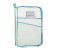 Lot de 2 pochettes transparentes en maille de nylon avec fermeture éclair pour documents A4 avec sangle et étiquette de nom pour l'école, le bureau, les voyages, violet (bleu)