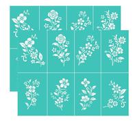 Lot de 2 pochoirs sérigraphiques autocollants réutilisables, pour décoration/impression sur bois/tissu/mur/tasse/assiette/verre/papier, décoration de Noël (21,6 x 27,9 cm)