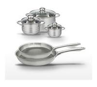 Lot de 2 poêles 24/28 cm & 3 faitouts 12/16/24 cm Elo Relief Passion Gris