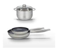 Lot de 2 Poêles 24/28 cm Elo Profi Therm Platinum et Faitout 24 cm Gris|Noir