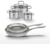 Lot de 2 poêles 24/28 cm Elo Relief Passion et 3 faitouts 12/14/20 cm Elo Citrin