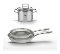 Lot de 2 poêles 24/28 cm Elo Relief Passion et Faitout 16 cm Gris