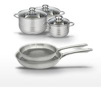 Lot de 2 Poêles 24/28 cm et 3 Faitouts 16/20/24 cm Elo Relief Passion