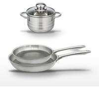 Lot de 2 Poêles 24/28 cm et Faitout 14 cm Elo Relief Passion