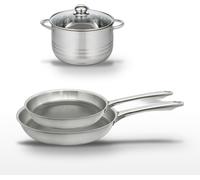 Lot de 2 poêles 24/28 cm et faitout 24 cm Elo Relief Passion