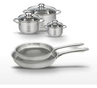 Lot de 2 poêles 24/28cm et 3 faitouts Elo Relief Passion