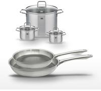 Lot de 2 Poêles 24/28cm et 3 Faitouts Elo Relief Passion