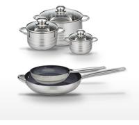 Lot de 2 Poêles 24/32 cm et 3 Faitouts 12/16/24 cm Elo Profi Therm Platinum