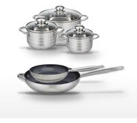 Lot de 2 Poêles 24/32 cm et 3 Faitouts 14/16/24 cm Elo Profi Therm Platinum