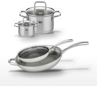 Lot de 2 Poêles 28/32 cm et 2 Faitouts 12/20 cm Elo Relief Evolution