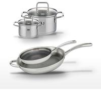 Lot de 2 Poêles 28/32cm et 2 Faitouts 14/20cm Elo Relief Evolution