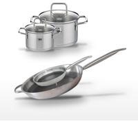 Lot de 2 Poêles 32/24cm Elo Relief Solution et 2 Faitouts 16/12cm