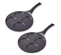 Lot de 2 poêles 4 blinis ou pancakes à induction 26,5 cm Mathon