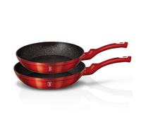 BerlingerHaus Set de 2 poêles BH1612N – 22–26 cm Induction Antiadhésif Sans PFOA Burgundy