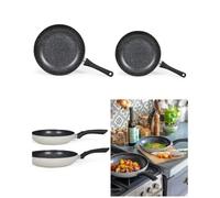 Lot De 2 Poêles Antiadhésives Effet Pierre ¿ Ø 24 Cm Et 28 Cm