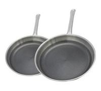 Set de 2 poêles de cuisson 24/28 cm en inox avec revêtement antiadhésif sans Elo Relief Solution