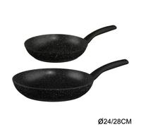 Lot de 2 Poêles en Aluminium Caractère 24-28cm Noir