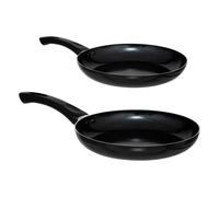 Lot de 2 Poêles en Aluminium Induction 24-28cm Noir