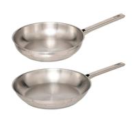Lot de 2 Poêles en Inox Brillance 28cm Argent