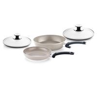 Lot de 2 poêles Fissler Ceratal Comfort 28 cm + Ceratal Classic 24 cm, gris chaud
