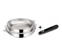 Lot de 2 poêles inox 24 et 28 cm + poignée - Lagostina - 012138600003 - salvaspazio+