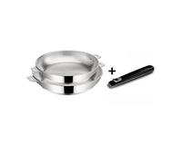 Lot de 2 poêles inox 24 et 28 cm + poignée - Lagostina - 012138600003 - salvaspazio+