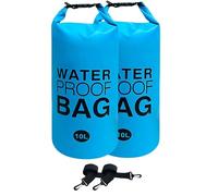 Lot de 2 Poids d'échelle de Piscine 2 en 1 et Sac étanche - Sacs de Sable Robustes de 10 L pour piscines Hors Sol, PVC 500D sans Fuite avec Mousqueton, Multi-Usage pour Le Camping, Le Bateau, la
