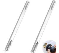 Lot de 2 poignées de porte de 120 mm - Tige carrée de 8 mm x 120 mm - Pour poignée de porte - En acier galvanisé - Tige carrée de rechange en acier massif