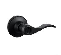 Lot de 2 poignées de porte noires sans clé, serrure intérieure moderne en alliage de zinc avec tour à pouce, loquet réversible pour portes américaines standard