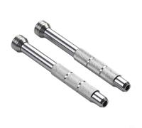 Lot de 2 poignées de tournevis à cliquet en alliage d'aluminium pour embouts de 4 mm - Outil ergonomique à couple élevé pour bricolage domestique et réparation électronique 90 mm Argent