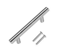 Lot de 2 poignées en T en acier brossé pour placard de cuisine 10 x 96 x 150 mm