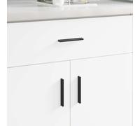 Lot de 2 poignées noires en aluminium 106 x 7,4 x 15,5 mm, poignée de meuble pour armoire, tiroir, porte, cuisine, commode, montage pratique, polyvalent pour l'intérieur et l'extérieur