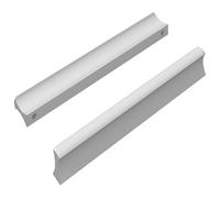 Lot de 2 poignées unies en aluminium argenté - 105,7 x 7,4 x 15,5 mm - Pour armoire, tiroir, porte, cuisine, commode - Avec vis - Montage pour bureau, salon, couloir, buffet