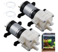 Lot de 2 pompes à membrane 12 V : pompe à membrane à pression d'eau 385 CC 1 à 2 l/min, mini pompe d'aspiration d'eau, auto-amorçante, mini pompe d'aspiration d'eau électrique 12 V pour thé,