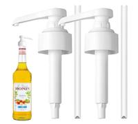 Lot de 2 Pompes doseuses de 1 l de sirop, Pompe doseuse pour Boisson, Distributeur de sirop réutilisable, pour Bouteille en Verre Monin de la Pompe de Rechange, Compatible (Blanc 1000 ML)