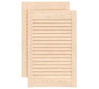Lot de 2 Porte à Persiennes, Porte d'armoire Panneaux de Placard Garde-Robe Buffet 2 pcs 61,5x39,4 cm pin massif