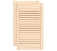Lot de 2 Porte à Persiennes, Porte d'armoire Panneaux de Placard Garde-Robe Buffet 2 pcs 69x39,4cm bois de pin massif