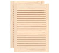 Lot de 2 Porte à Persiennes, Porte d'armoire Panneaux de Placard Garde-Robe Buffet 2 pcs 69x49,4cm bois de pin massif