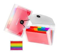 Lot de 2 porte-cartes à 13 poches - 17,8 x 11,9 cm - A6 - Organiseur accordéon pour cartes, coupons, reçus, articles fiscaux, mini dossiers extensibles et portables