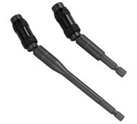 Lot de 2 porte-embouts magnétiques flexibles 1/4" - rallonges de tournevis de 90 mm et 145 mm avec tête pivotante à 20° - accessoire idéal pour espaces étroits, angles difficiles d’accès