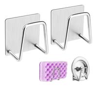Lot De 2 Porte-Éponges Compacts En Acier Inoxydable ¿ Organiseur Adhésif Pour Évier De Cuisine Et De Salle De Bain