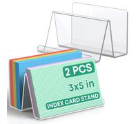 Lot de 2 porte-fiches (7,6 x 12,7 cm et 12,7 x 8,1 x 8,1 cm), transparents, en acrylique, pouvant contenir 200 fiches.