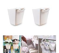 Lot de 2 porte-gobelets à suspendre, panier de rangement mural, conteneurs de plantes, seau de rangement, pot de fleurs ou porte-crayons de maquillage pour la décoration de la maison(2 blanc)