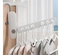 Lot de 2 Porte Manteau Porte avec 7 Crochets, Cintre Pliable Voyage Porte, Portant Gain de Place, Porte Vêtements Étendoir à Linge pour Salle de Bain Chambre Voyage et Camping
