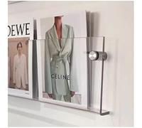 Lot de 2 Porte-revues en Acrylique de 43,2 cm, Porte-revues, bibliothèque Tendance à Suspendre pour Salle d'attente, Salon, Bureau, Transparent, 43,2 cm